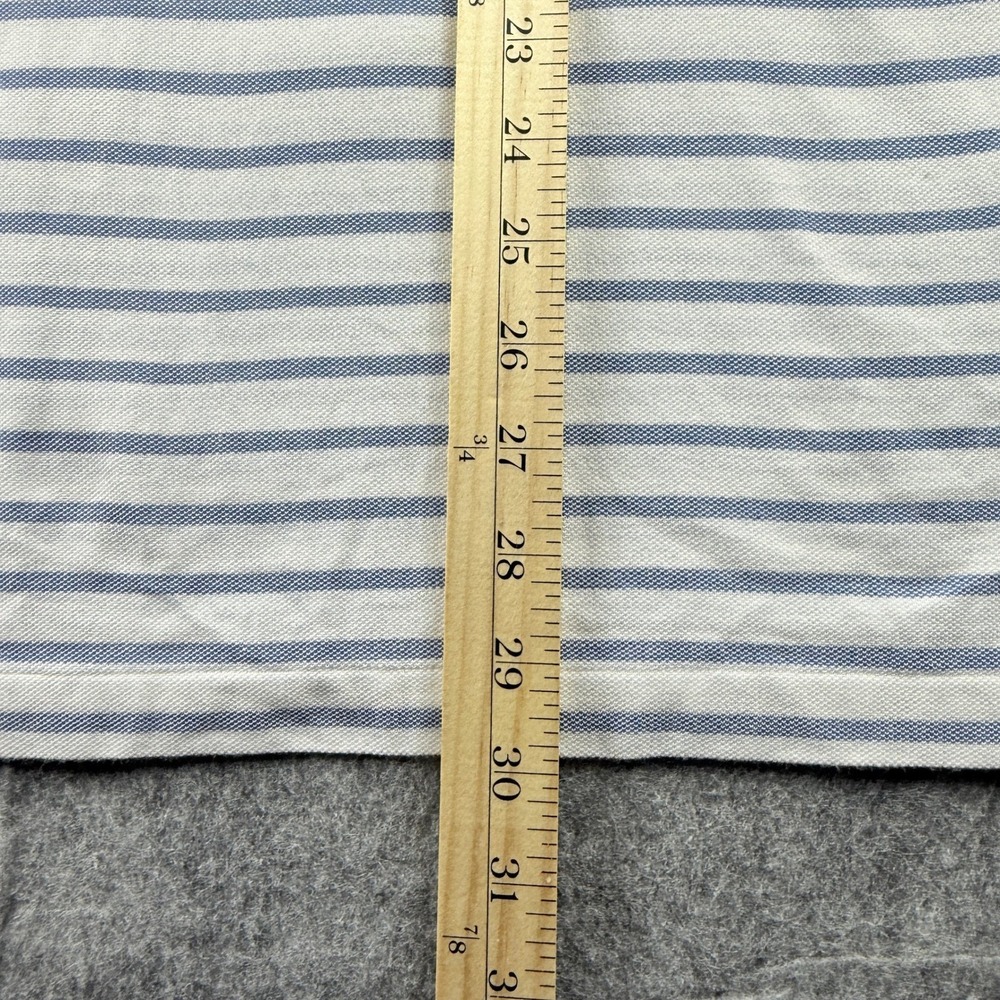 Ralph‎ Lauren Polo Shirt Mens L Knit Oxford Stripe S S Flesh Pony Preppy Defect - Picture 6 of 15